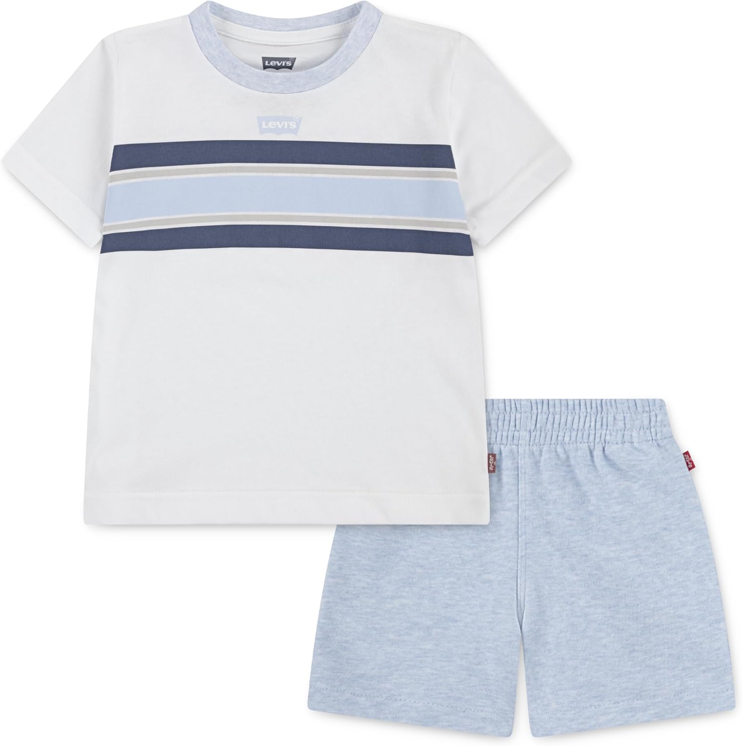 

Комплект из двух предметов: футболка с принтом и шорты Levi's для мальчиков и малышей, White/Light Blue