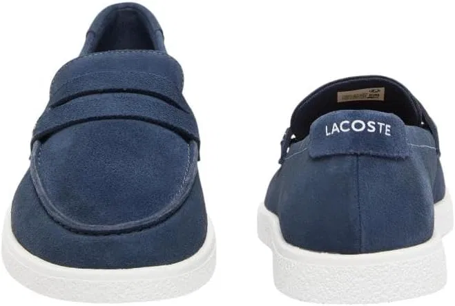 Лоферы замшевые Lacoste Cochet, темно-синий/белый — фото 2