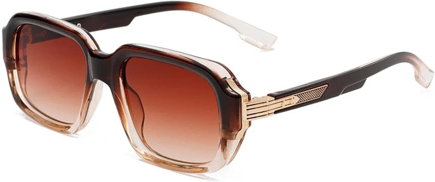 

Мужские солнцезащитные очки в стиле ретро с градиентным переходом цвета, защита от УФ-излучения UV400; женские солнцезащитные очки с заклепками TVTBBVV, Brown Tea Gradient