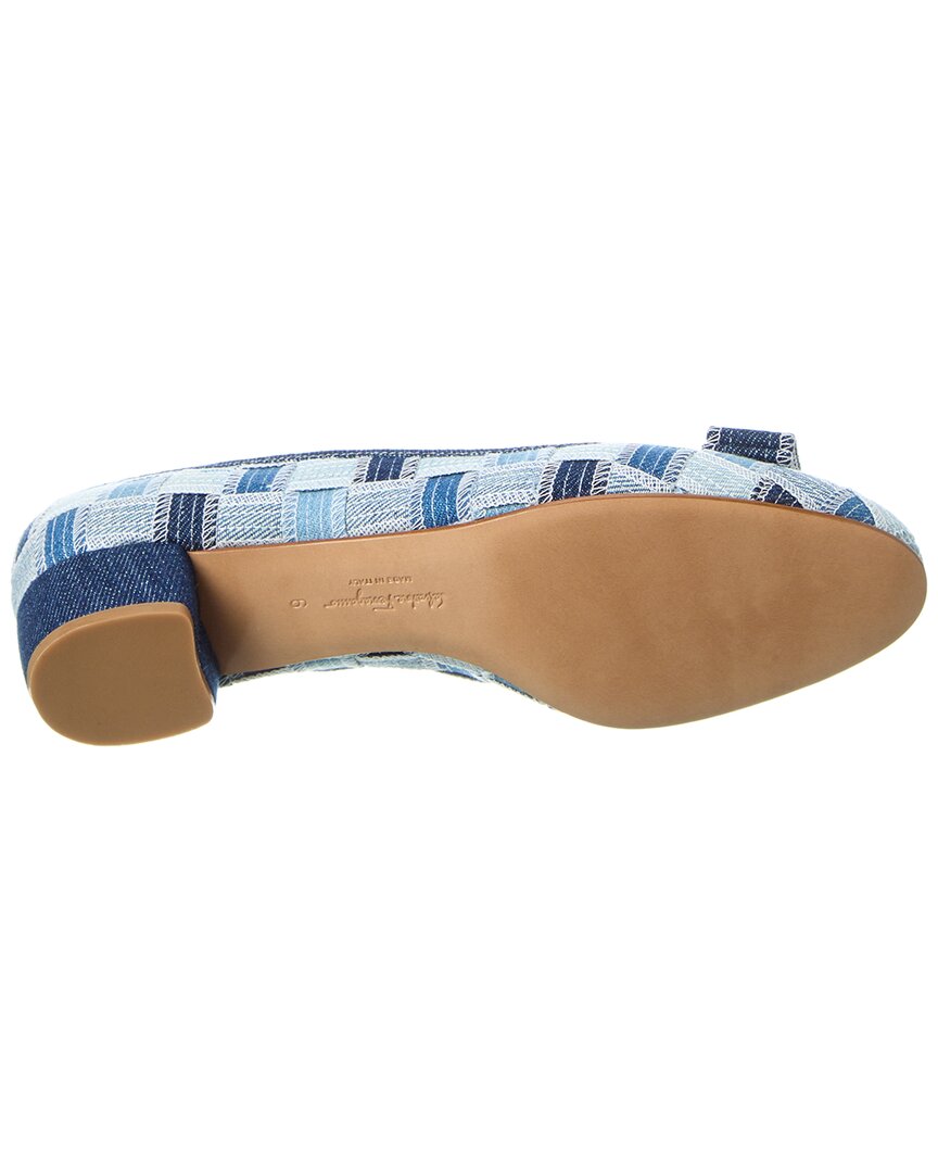 Туфли-лодочки Ferragamo Varina Denim Salvatore Ferragamo, синий — фото 4