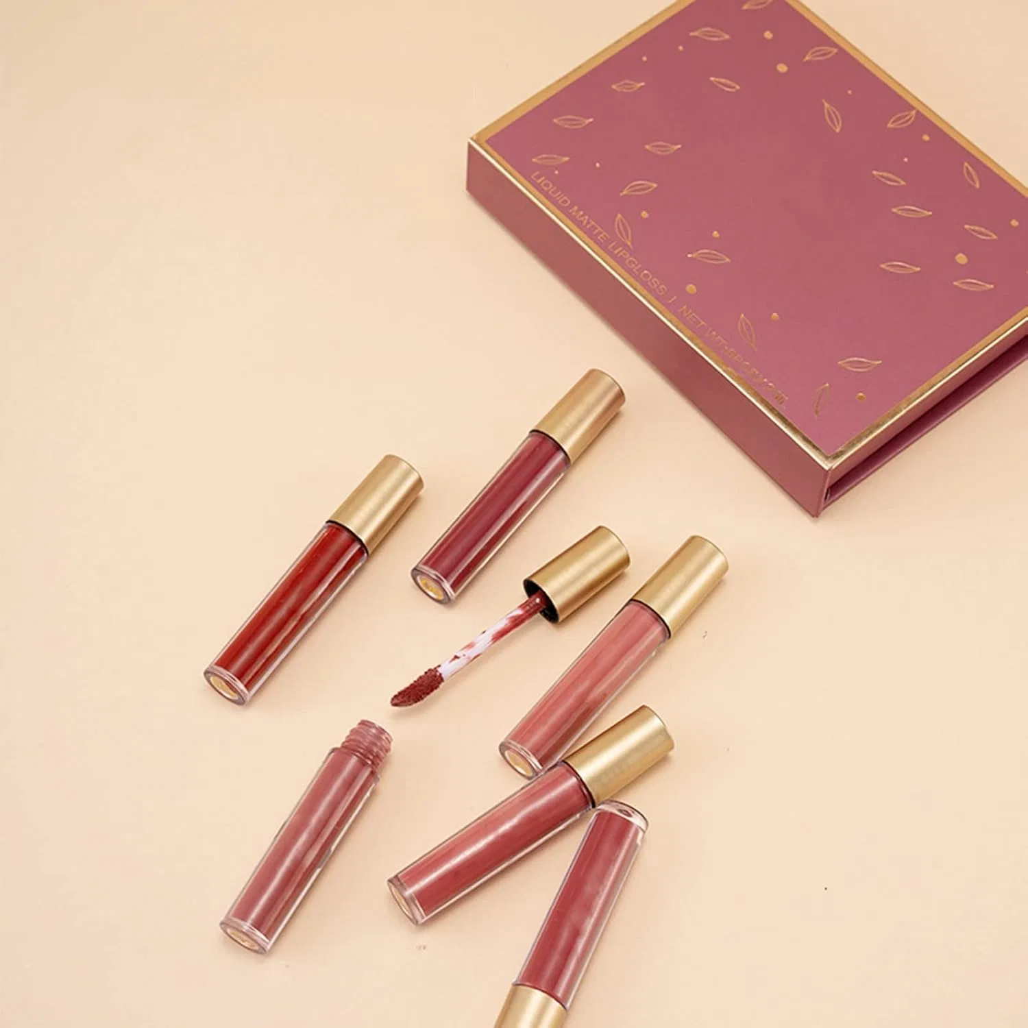 Набор матовых жидких помад Lip Gloss 6 шт, красный Generic — фото 4
