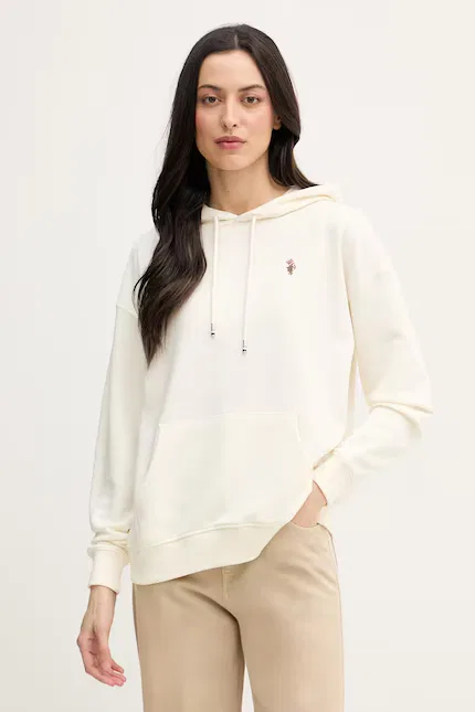 Худи женское с капюшоном DHM Hoodie U.S. Polo Assn., бежевый