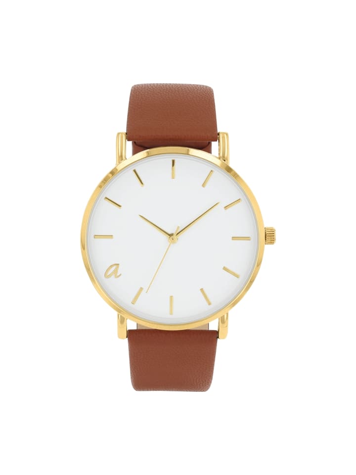 

Amor Кварцевые часы, кожаный ремешок цвета яблока, сплав золота