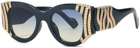 

Новые женские солнцезащитные очки с металлическим декором: классический ретро-стиль, модный тренд с подиума, экстравагантные солнцезащитные очки MTZJH, 4-blue-blueyellow