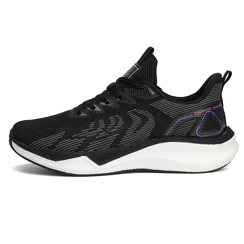 

Camssoo Мужские противоскользящие амортизирующие износостойкие низкие уличные кроссовки Black White, цвет Black White