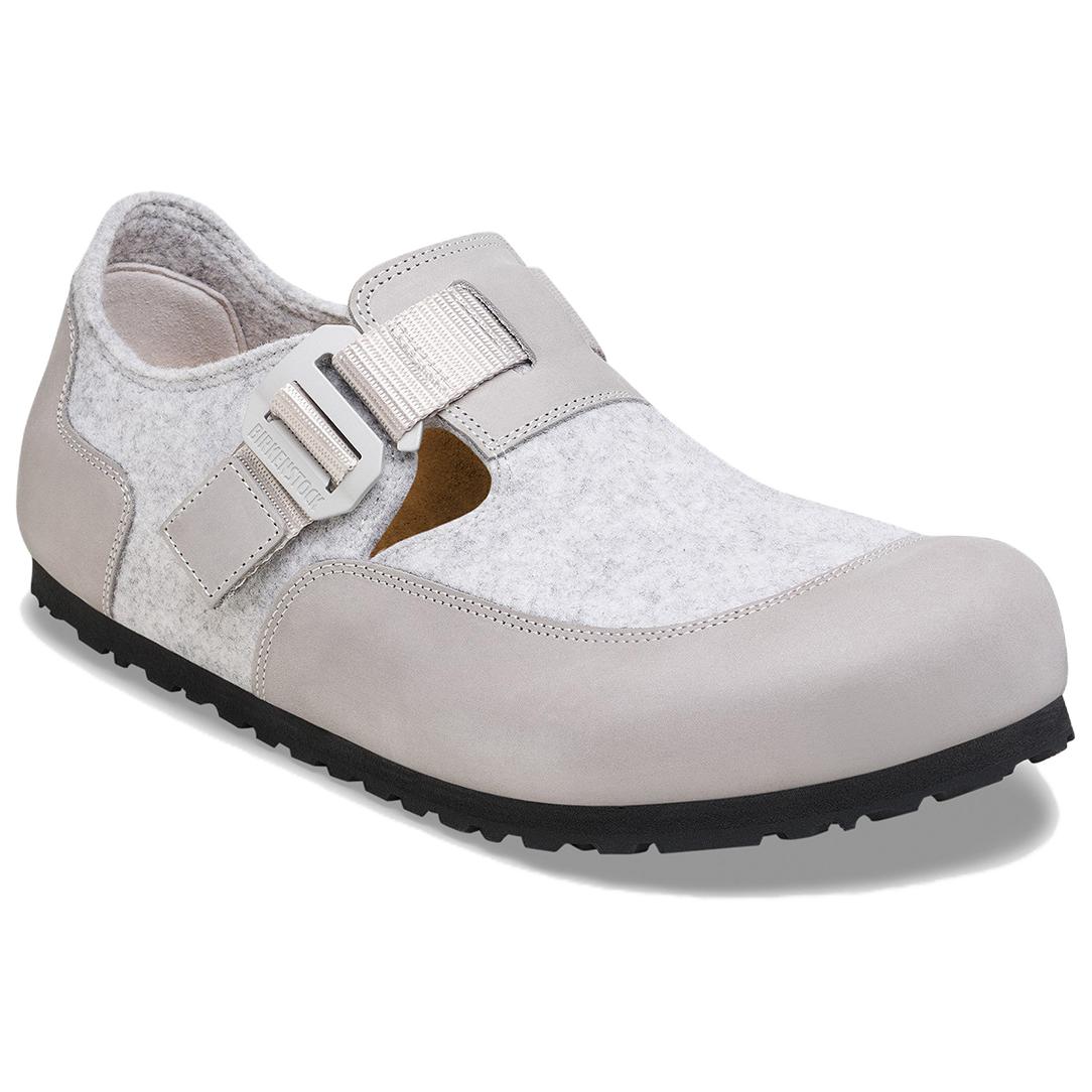 Лондонские лоферы Nova с пряжкой и войлочным ремешком Birkenstock, Lime серый — фото 2