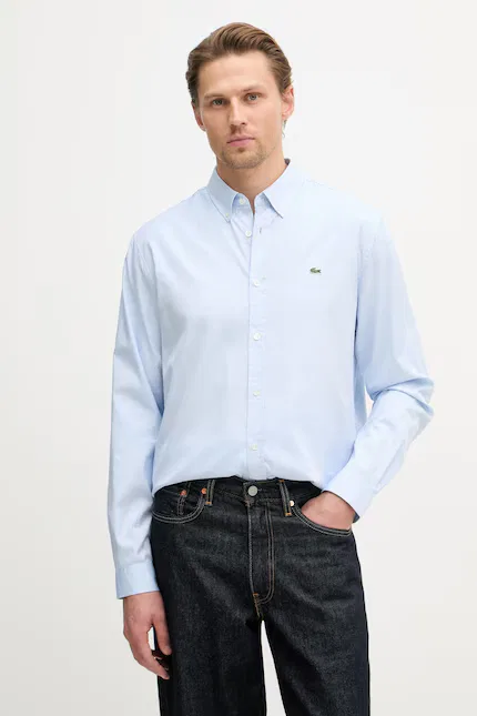 Рубашка из хлопка Lacoste, синий
