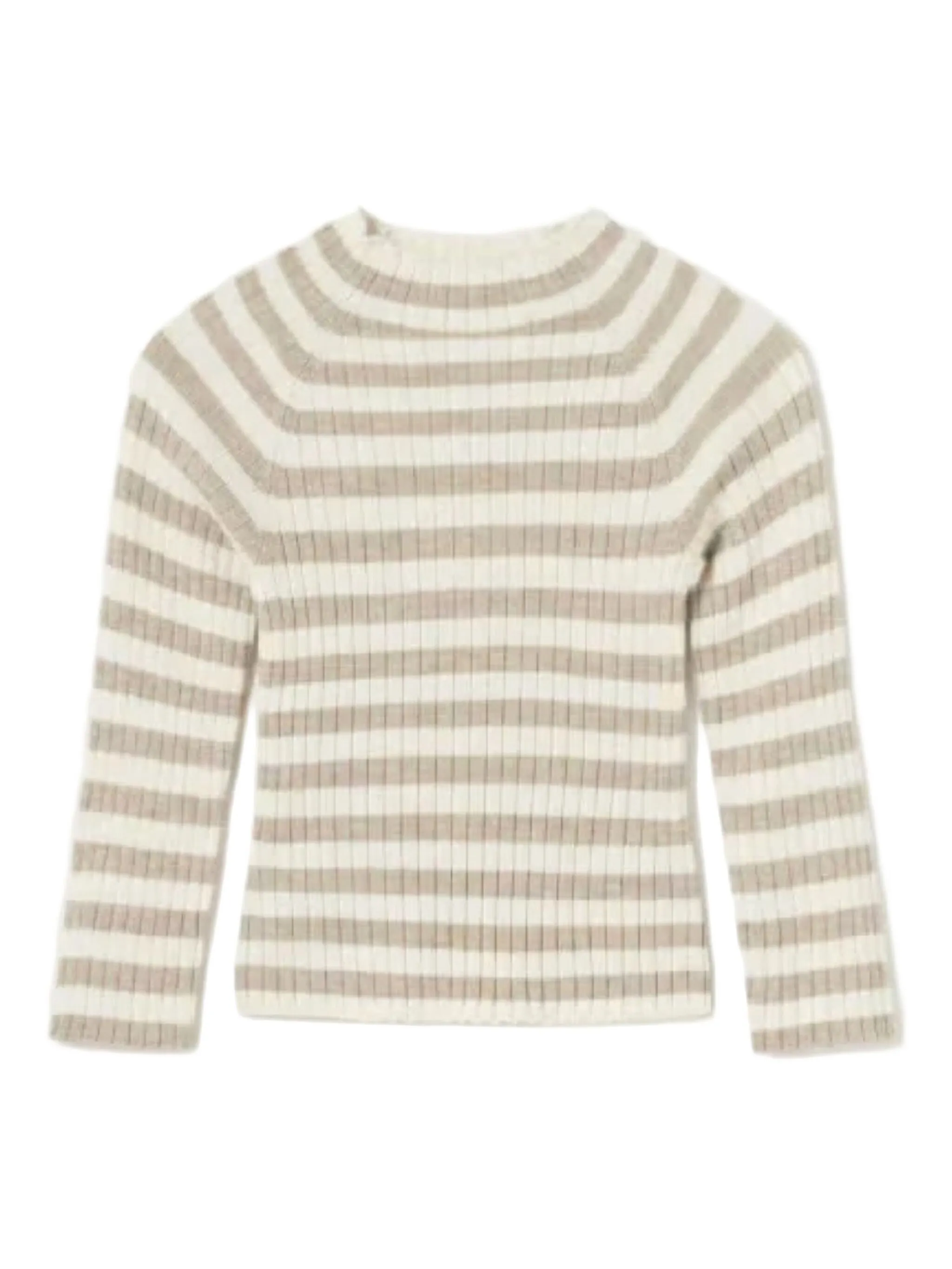 

Полосатый топ с воротником-стойкой Mayoral, кремовый