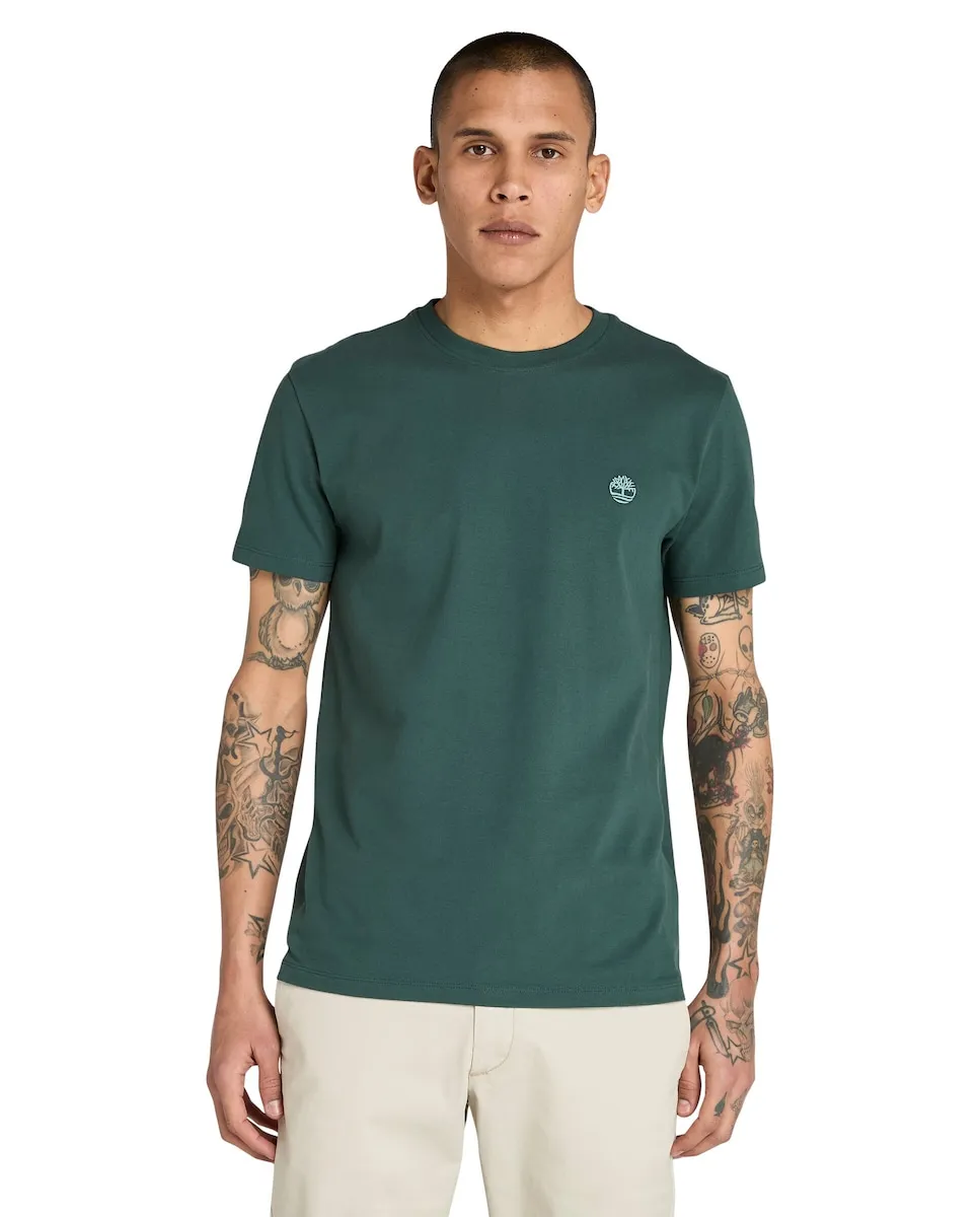 

Футболка мужская короткий рукав однотонная slim fit Timberland, темно-зеленый