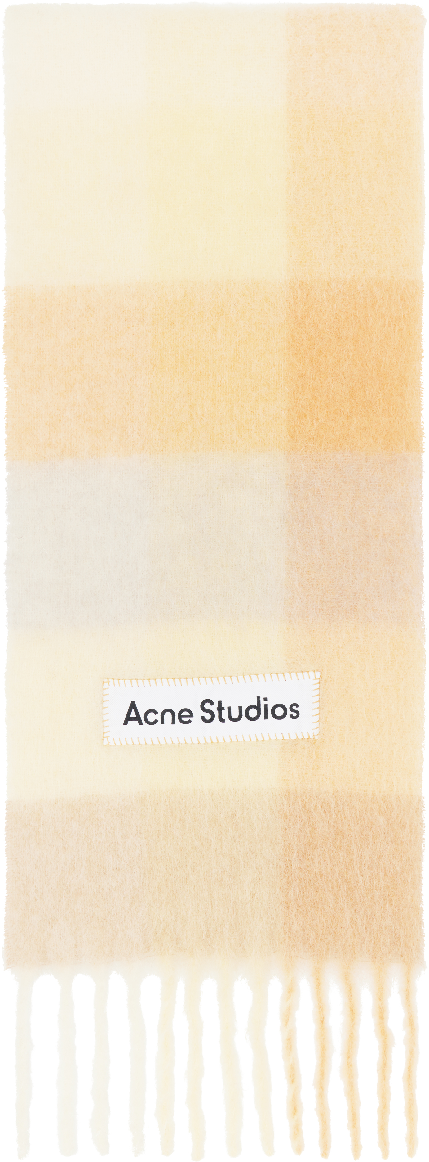 

Шарф из мохера в желтую и бежевую клетку Acne Studios