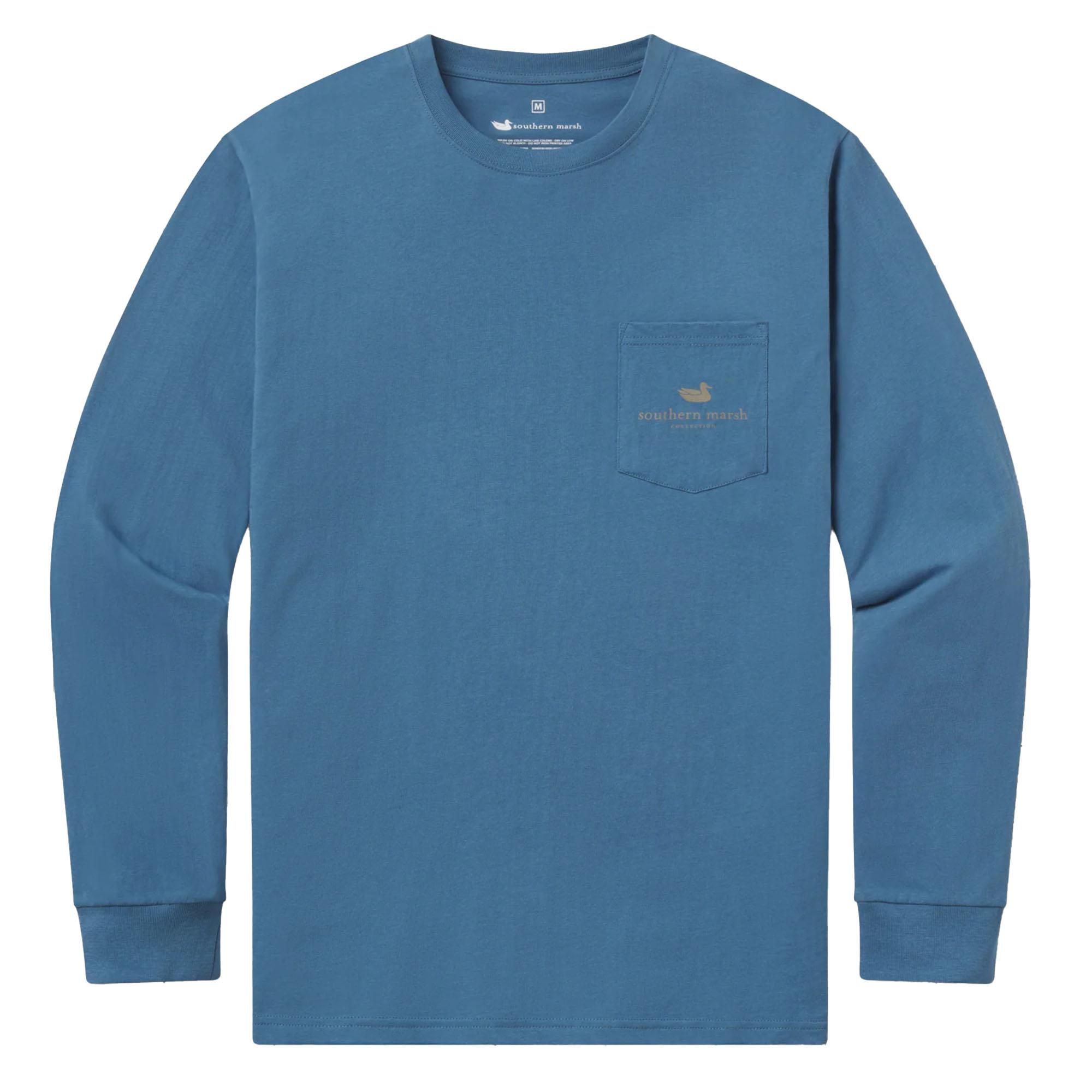 

Мужская футболка с длинным рукавом из коллекции "Охотничьи собаки" - Черный лабрадор Southern Marsh, Slate