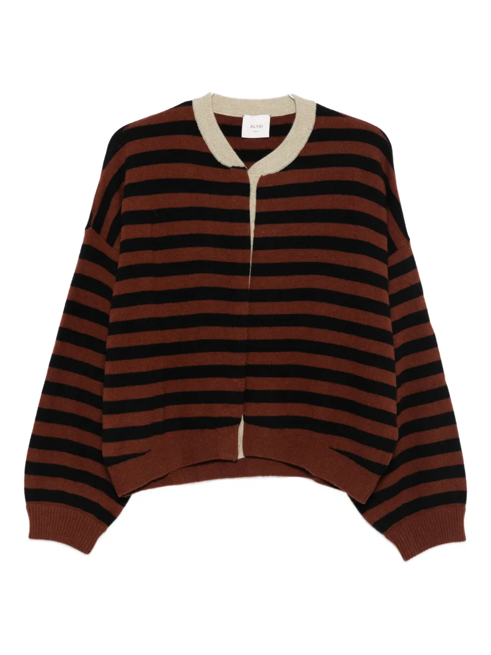 

Полосатый кардиган на пуговицах Alysi, коричневый
