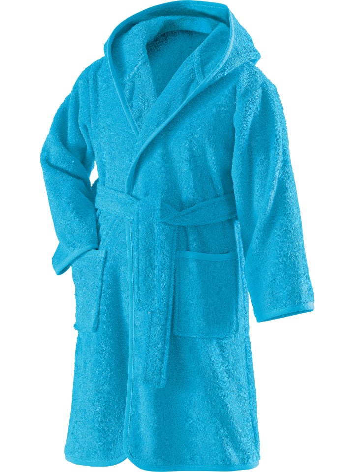 

Erwin Müller Детский банный халат из махровой ткани с капюшоном, бирюзового цвета