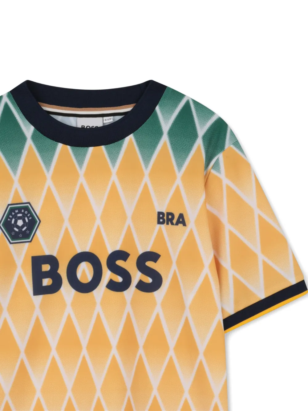 Футболка с принтом BOSS Kidswear, желтый — фото 3