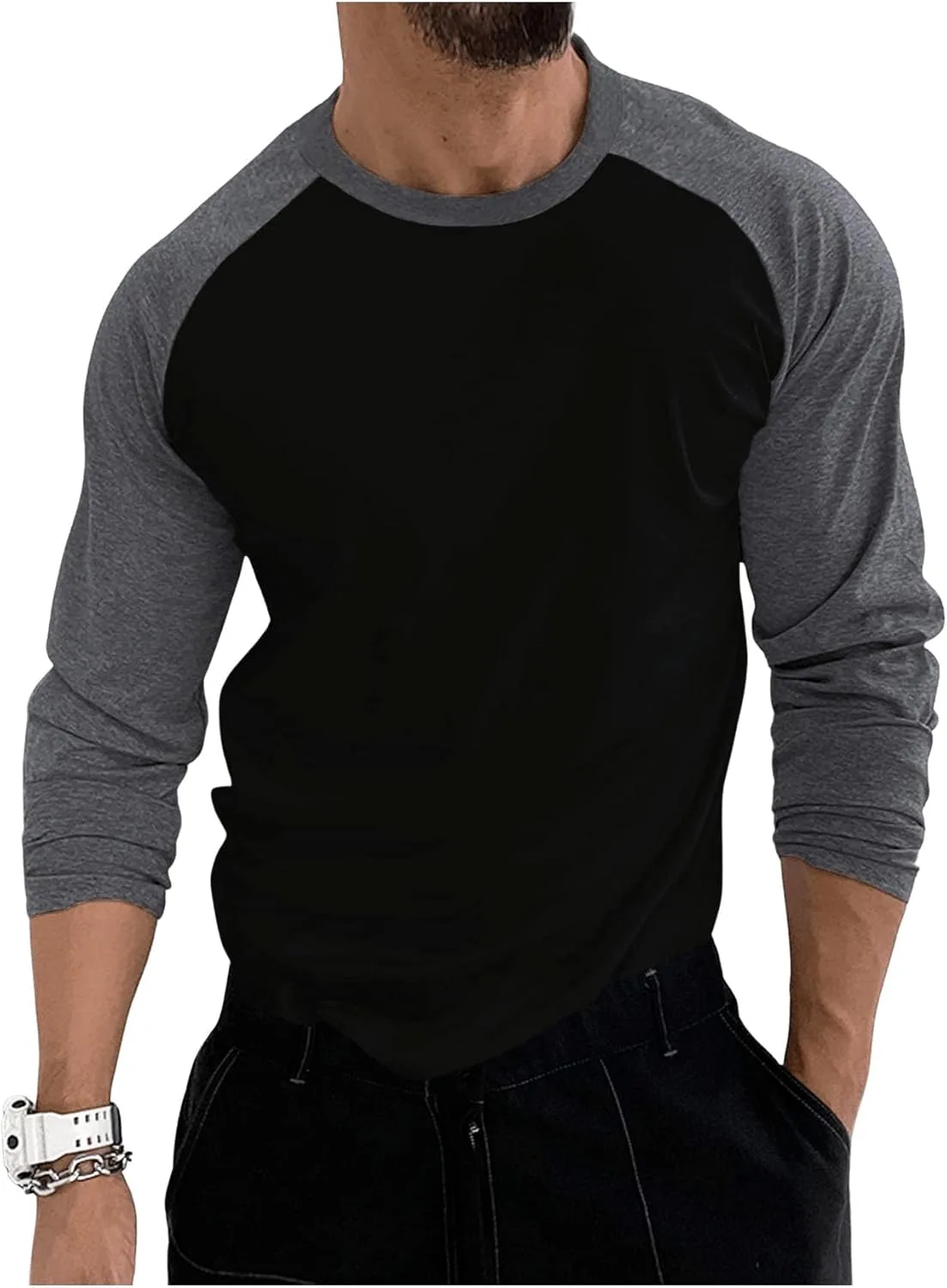 

Футболка Shenhe с длинным рукавом и цветными блоками