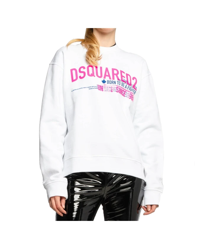 Белая хлопковая толстовка SS22 Dsquared2, белый — фото 2