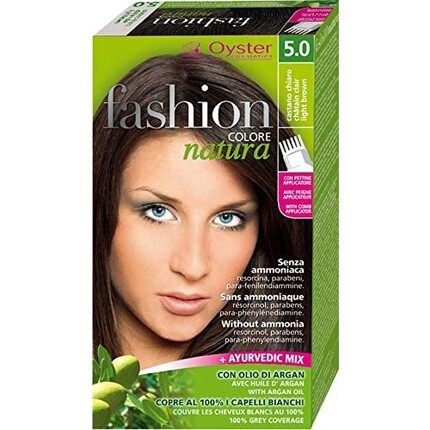 

Модный натуральный цвет волос Castano Chiaro 5.0, Oyster Cosmetics Spa