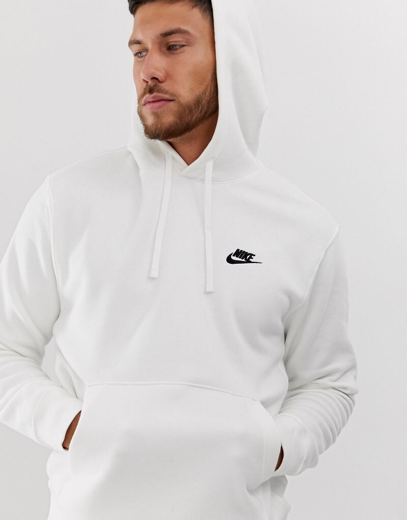 Белая худи из флиса Nike Club — фото 4