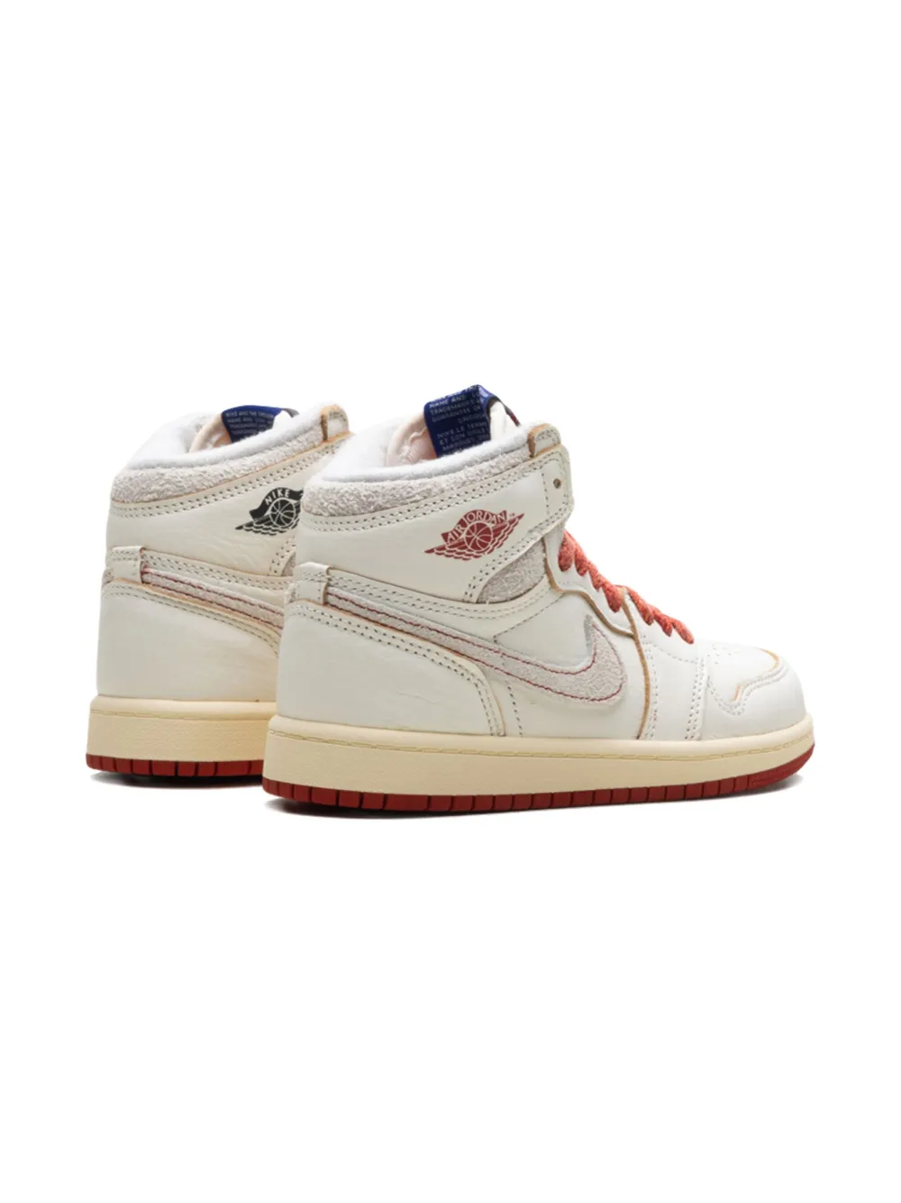 Кроссовки Air Jordan 1 High Rare Air - Sail/Cinnabar/Light Bone Jordan Kids, белый — фото 3