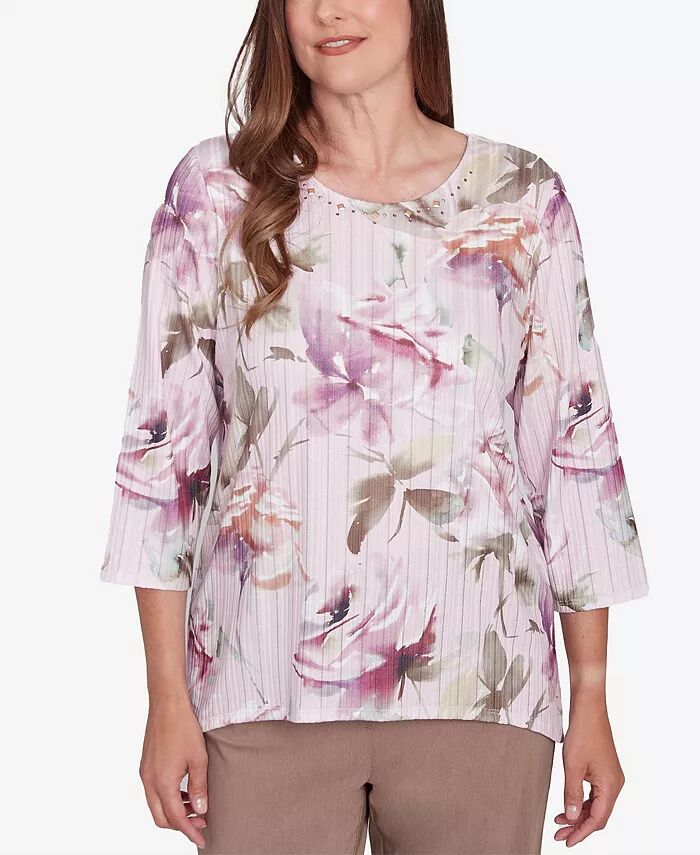 

Женский топ Telluride Romantic Florals с текстурой Alfred Dunner, мультиколор