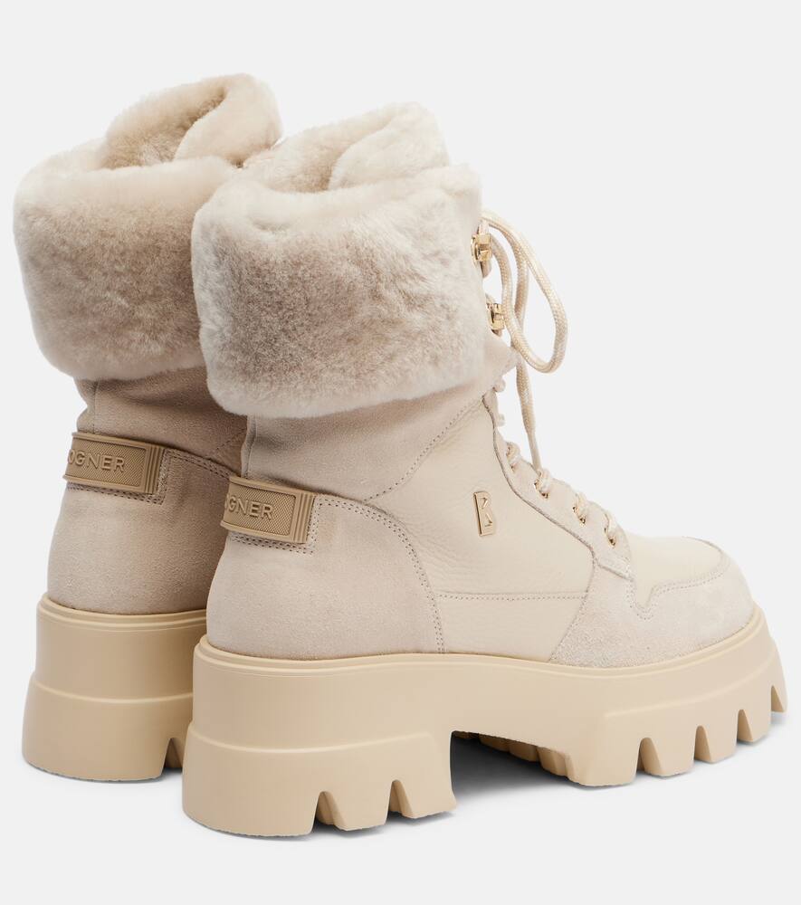 Сапоги-мартинги Sapporo из замши и кожи Bogner, Off White — фото 2