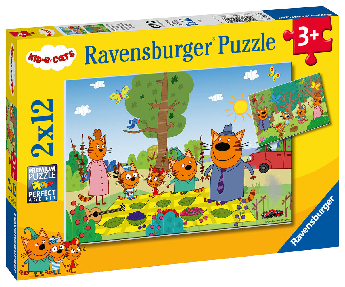 

Ravensburger, пазл, Кошки, Коты, 2х12 шт.