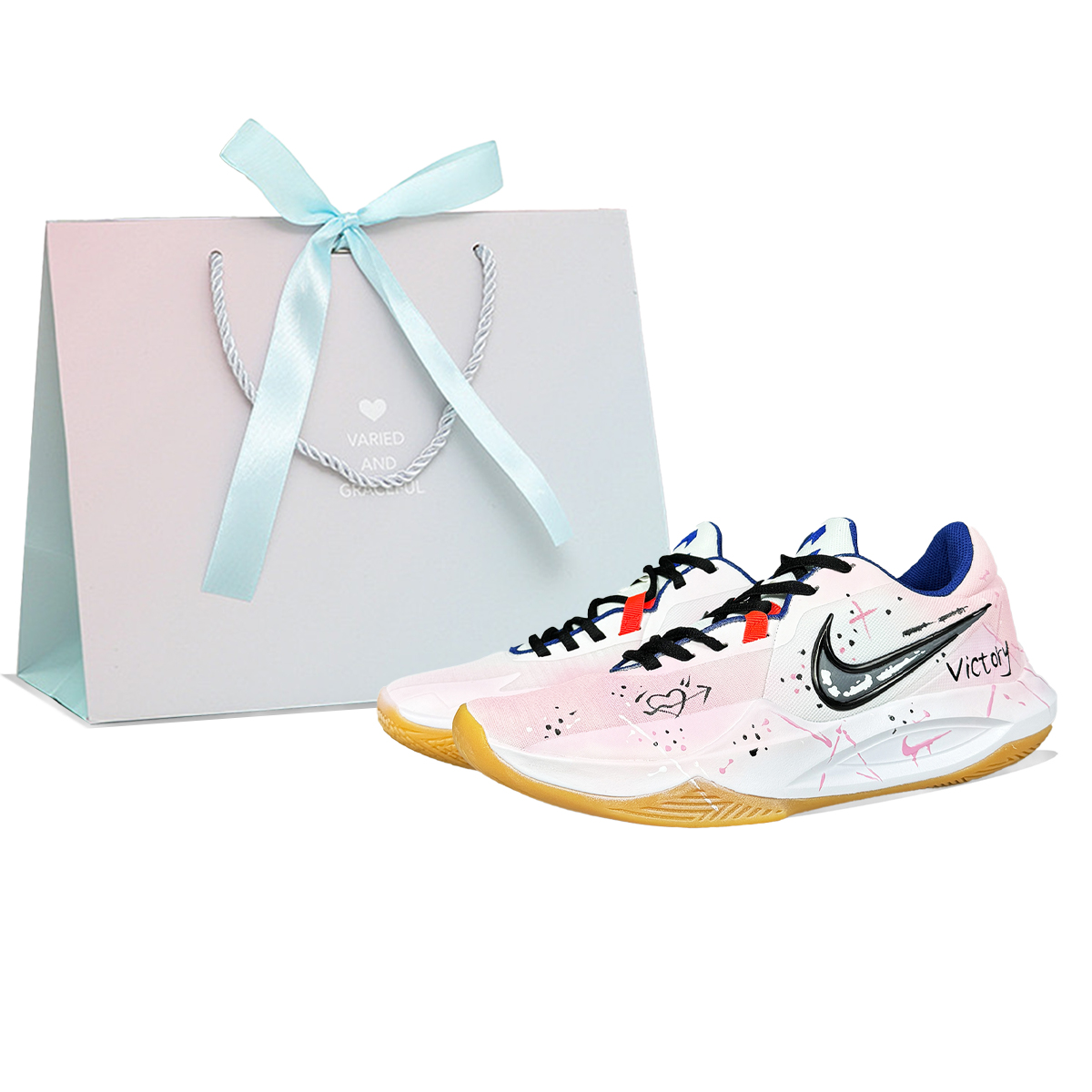 

Nike Точность 6 Антискользящие износостойкие низкие баскетбольные кроссовки мужские розовые, цвет Pink