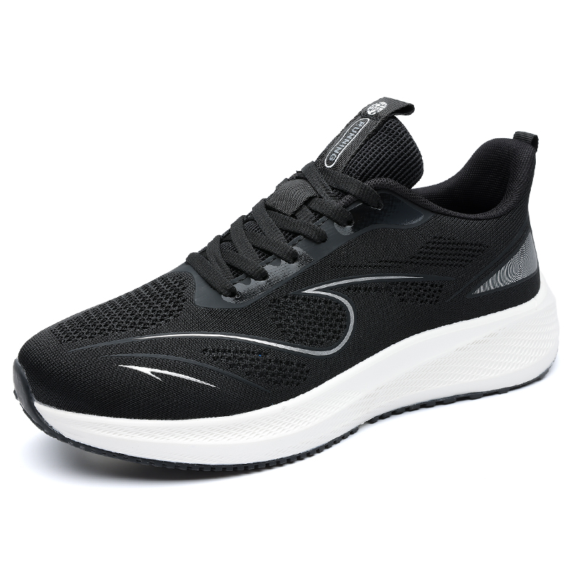 

Дышащие и легкие низкие повседневные кроссовки для бега для мужчин MUSNODO, Black