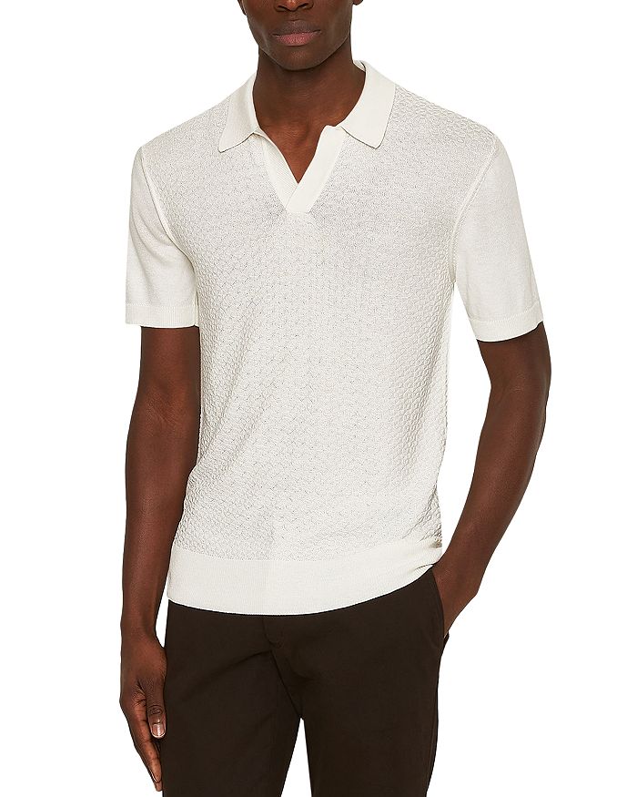 

Рубашка поло Horton Textured Cotton Tailor Fit Polo Shirt Orlebar Brown, слоновая кость/кремовый