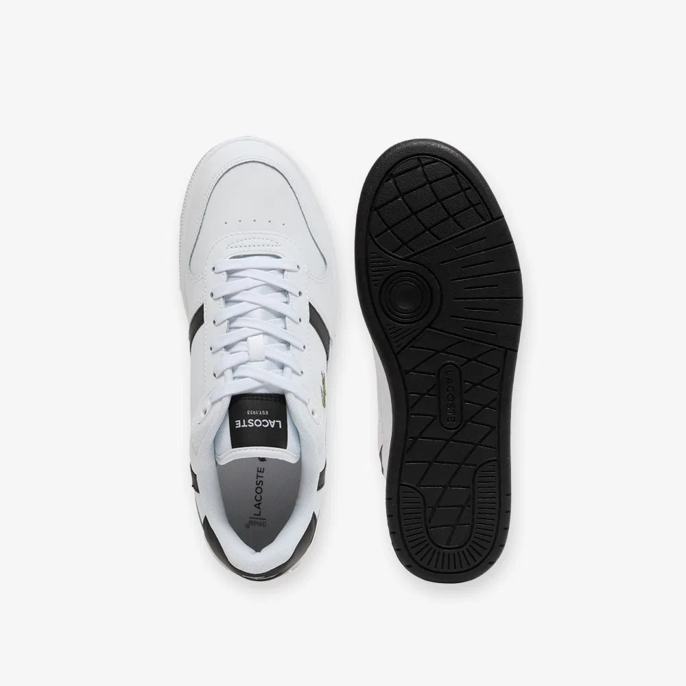 Мужские низкие кожаные кроссовки T-Clip Set белые от Lacoste — фото 4