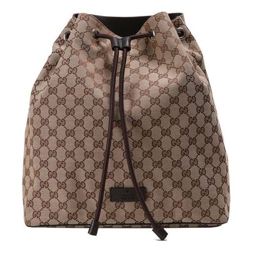 

Сумка men's logo drawstring canvas bucket bag backpack one size brown Gucci, коричневый