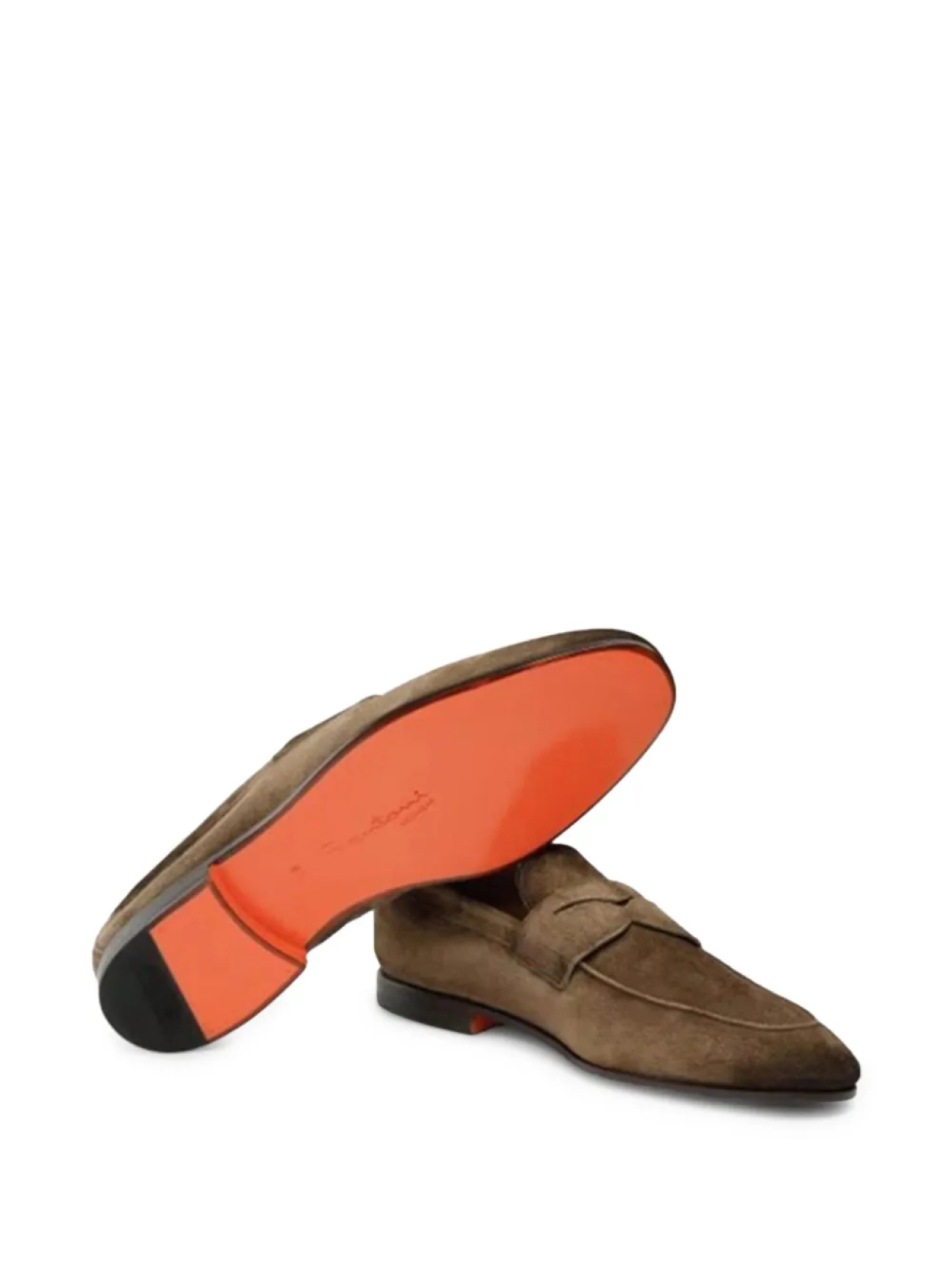 Замшевые мокасины Santoni, коричневый — фото 3