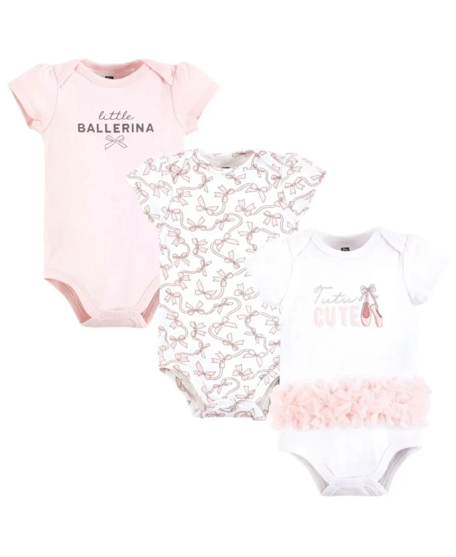 Комплект из 3 мягких хлопковых боди на каждый день Hudson Baby, Tutu Cute