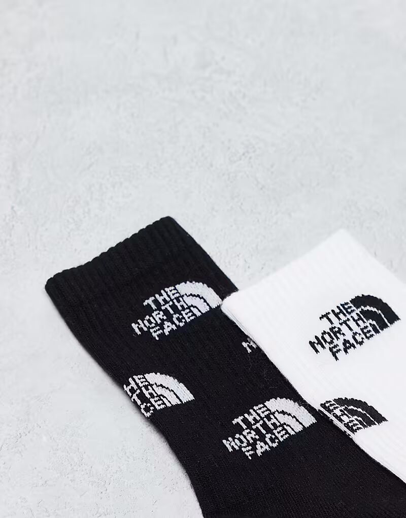 

Носки North Face из 2 пар с логотипом омбре в черно-белом цвете