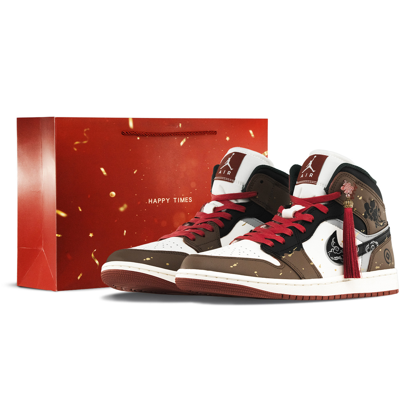 

Air 1 Cushioning, Wear Resistant Mid top винтажные баскетбольные кроссовки Unisex Mocha Jordan, Mocha