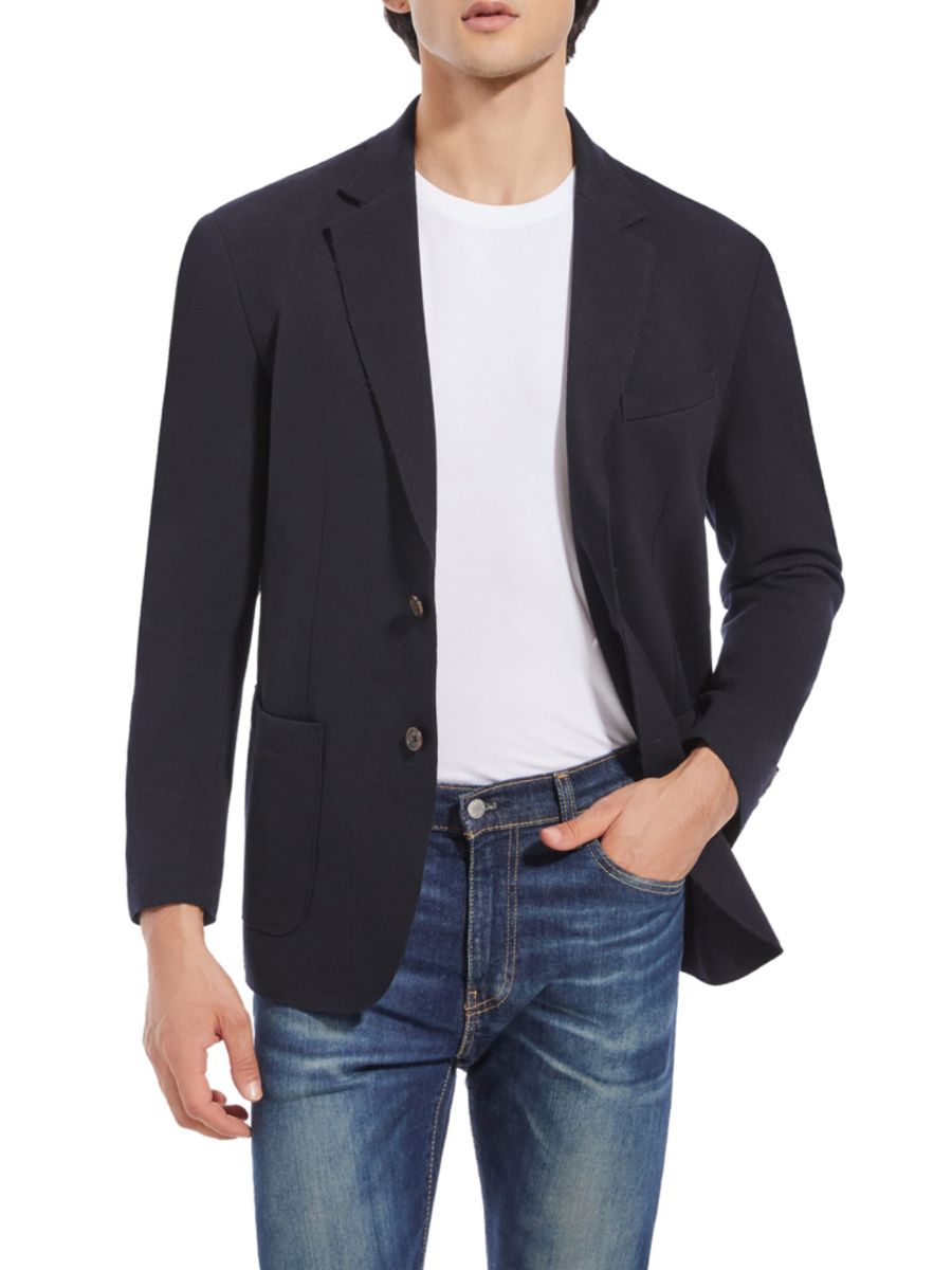 

Приталенный блейзер с отложным воротником Lucky Brand, темно-синий