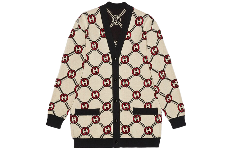 Реверсивный кардиган Interlocking G GUCCI, светло коричневый — фото 3