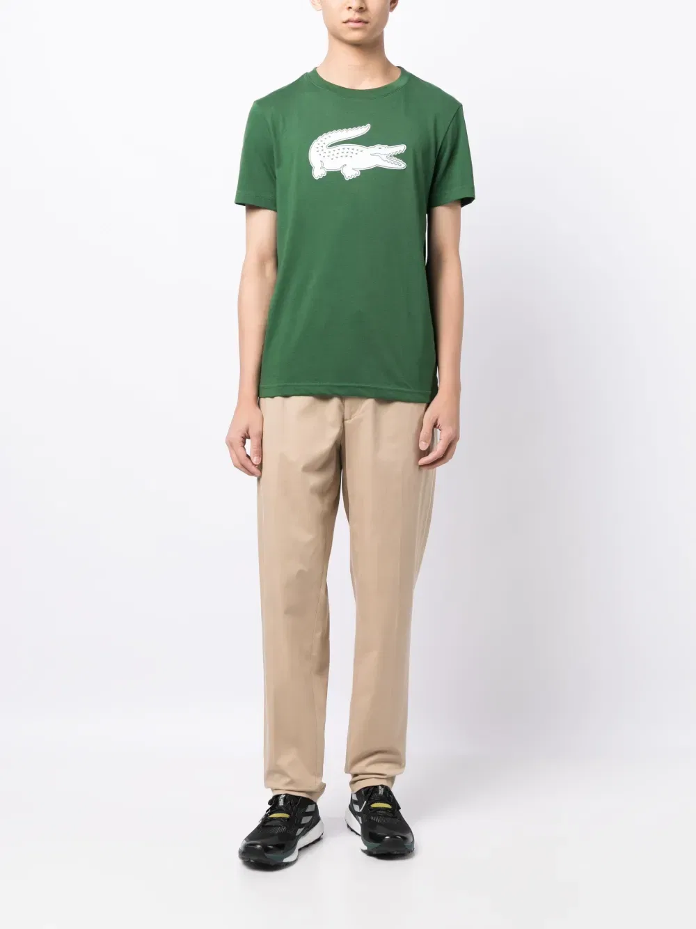Хлопковая футболка с логотипом Lacoste, зеленый — фото 2