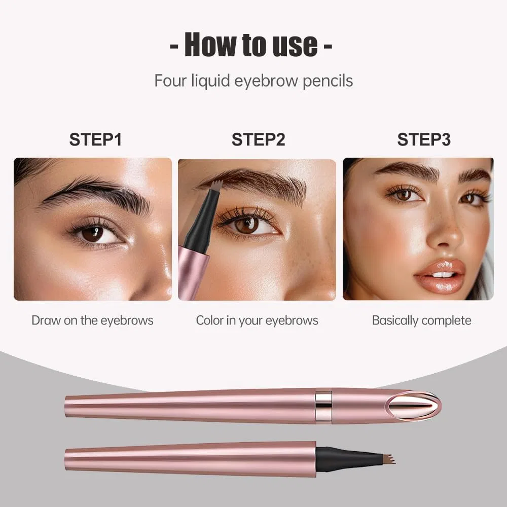 Карандаш для бровей Fafasa 3D Microblading, водостойкий, темно-коричневый — фото 4