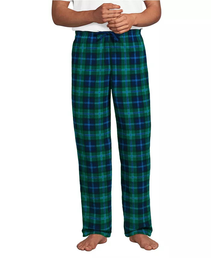 

Большие и высокие пижамные штаны из флиса Lands' End, зеленый