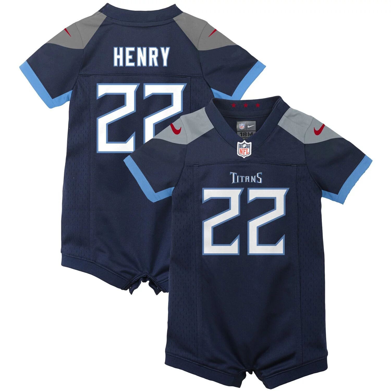 

Джерси-комбинезон для новорожденных и младенцев Nike Derrick Henry Navy Tennessee Titans Game Nike