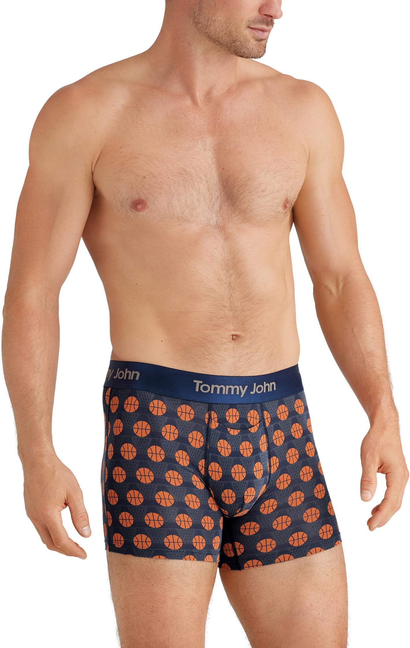 

Боксеры Tommy John Second Skin Modal 4" Boxer Brief, цвет Dress Blues Slam Dunk