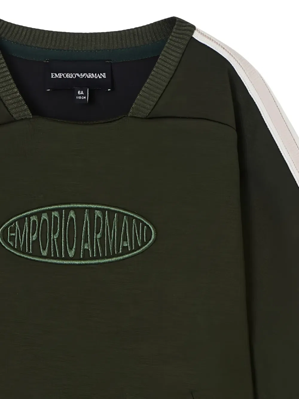 Толстовка с вышитым логотипом Emporio Armani Kids, зеленый — фото 3