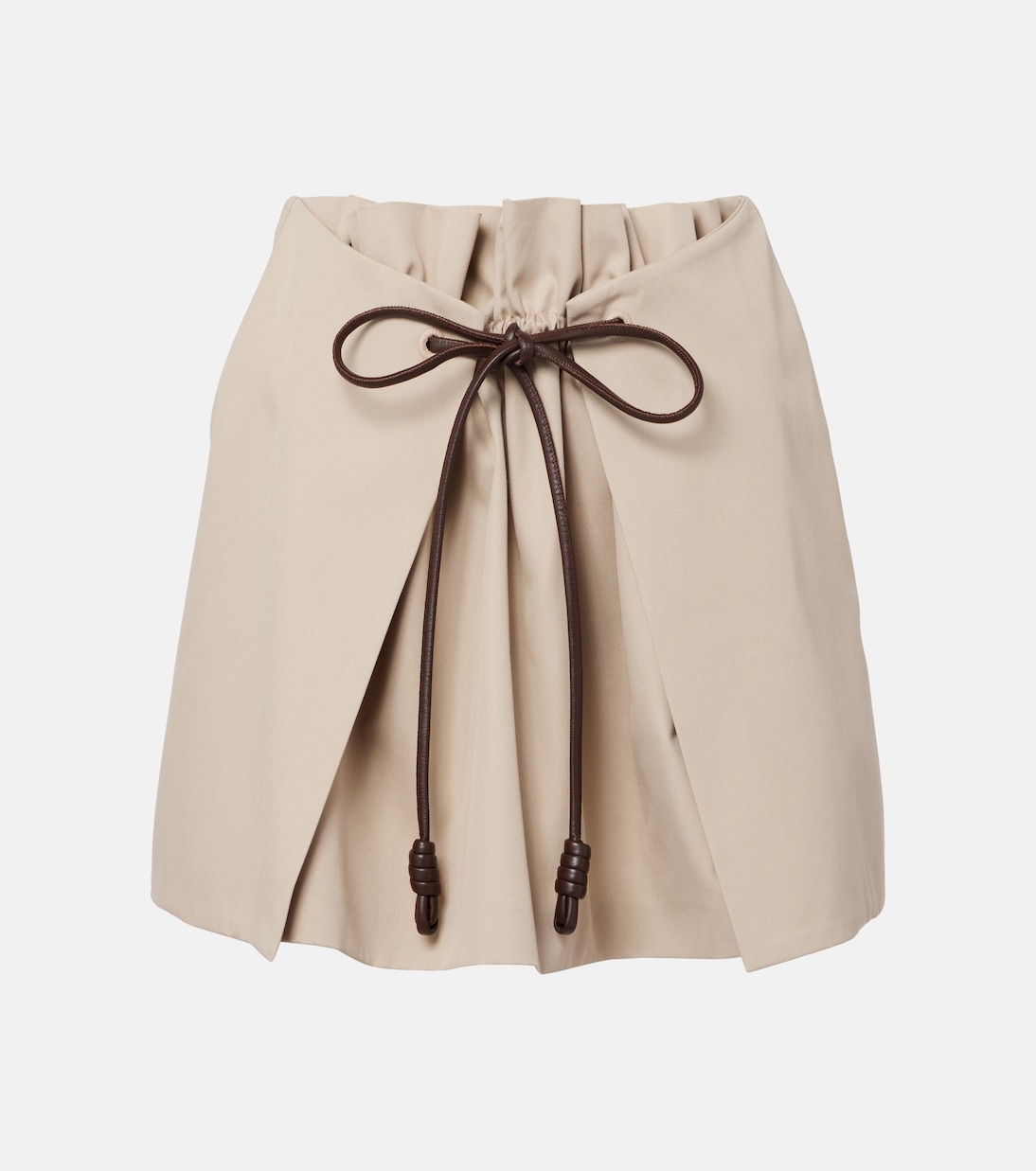 

Хлопковая и шёлковая габардиновая мини-юбка Loewe, Dark Beige