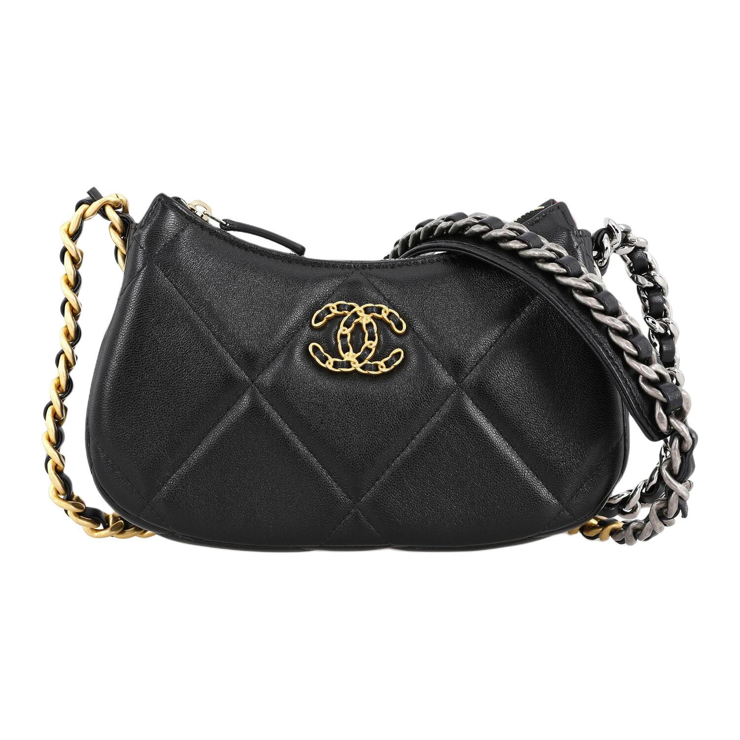 

CHANEL Женская мини-сумка через плечо из овчины черная