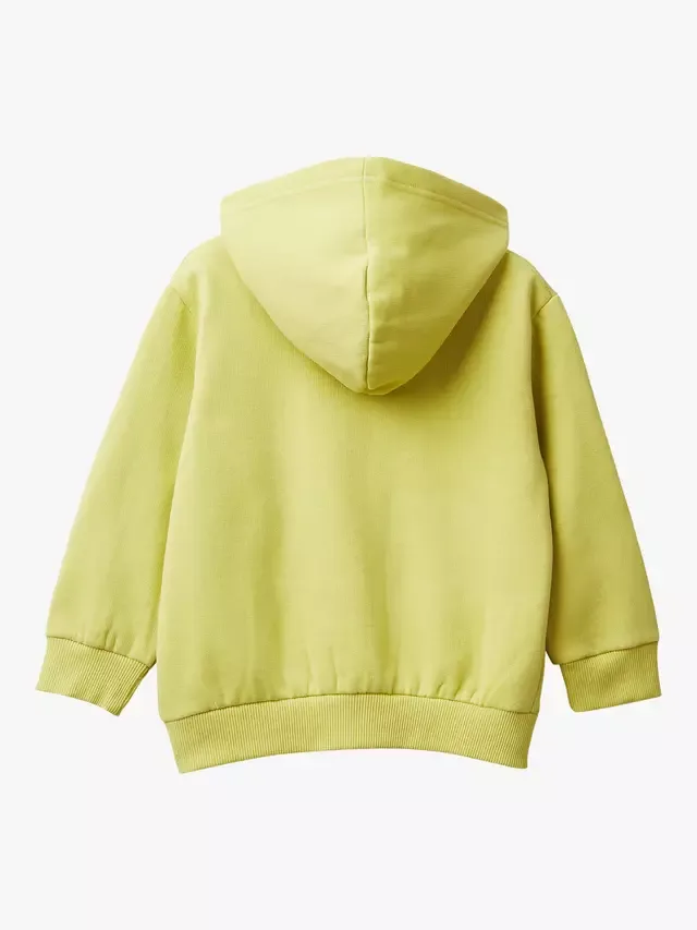 Детская толстовка на молнии из флиса с начесом, зеленая Benetton — фото 2