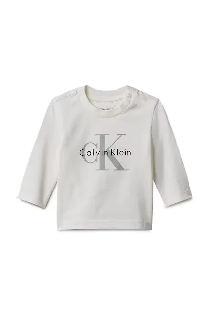 Лонгслив с принтом Calvin Klein Jeans, белый