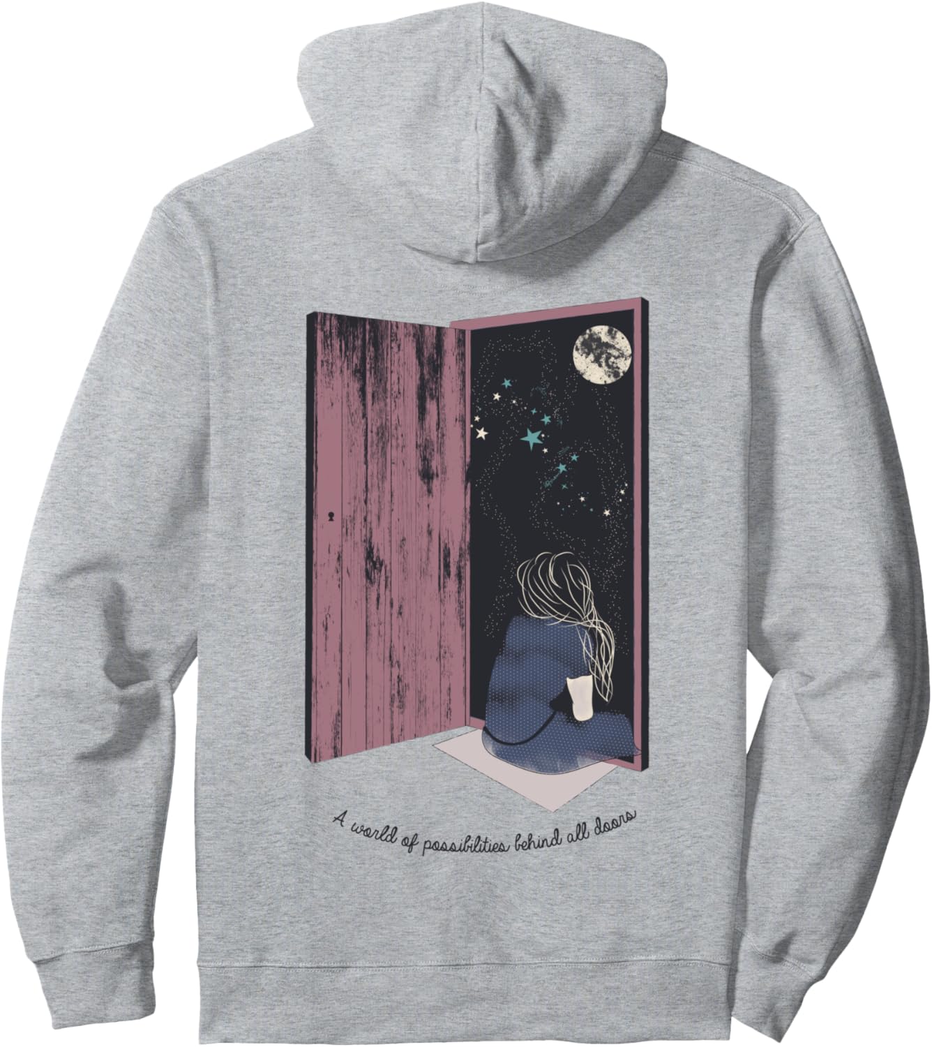 

Толстовка с надписью «Наблюдение за звездами, звездная ночь, небо, река, космос, день рождения» Stargazing Moon Julib Graphic Women Kids Gifts Tee, серый