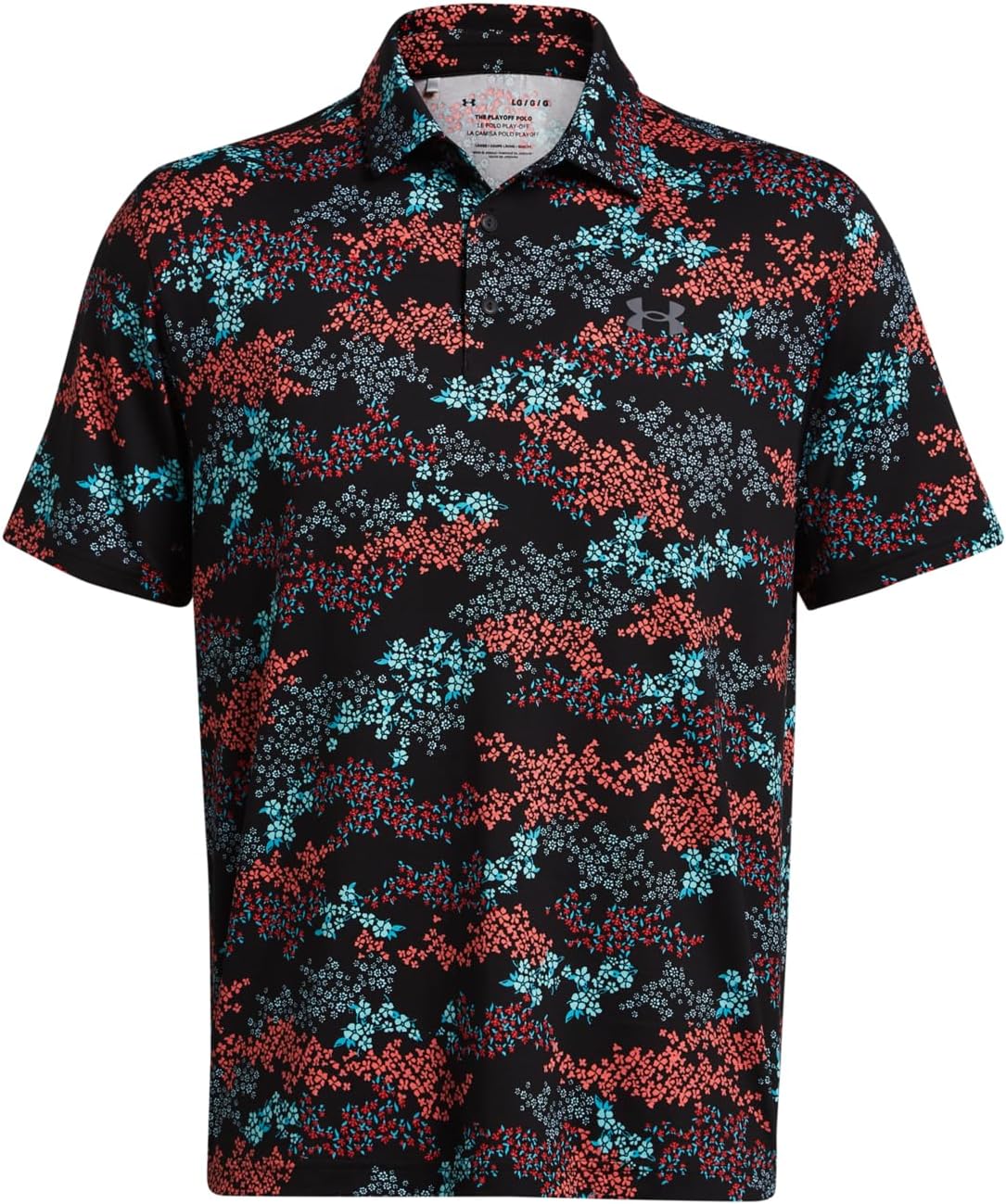 

Мужская футболка-поло UNDER ARMOUR UA Playoffs Print Polo 3.0, черный/бирюзовый