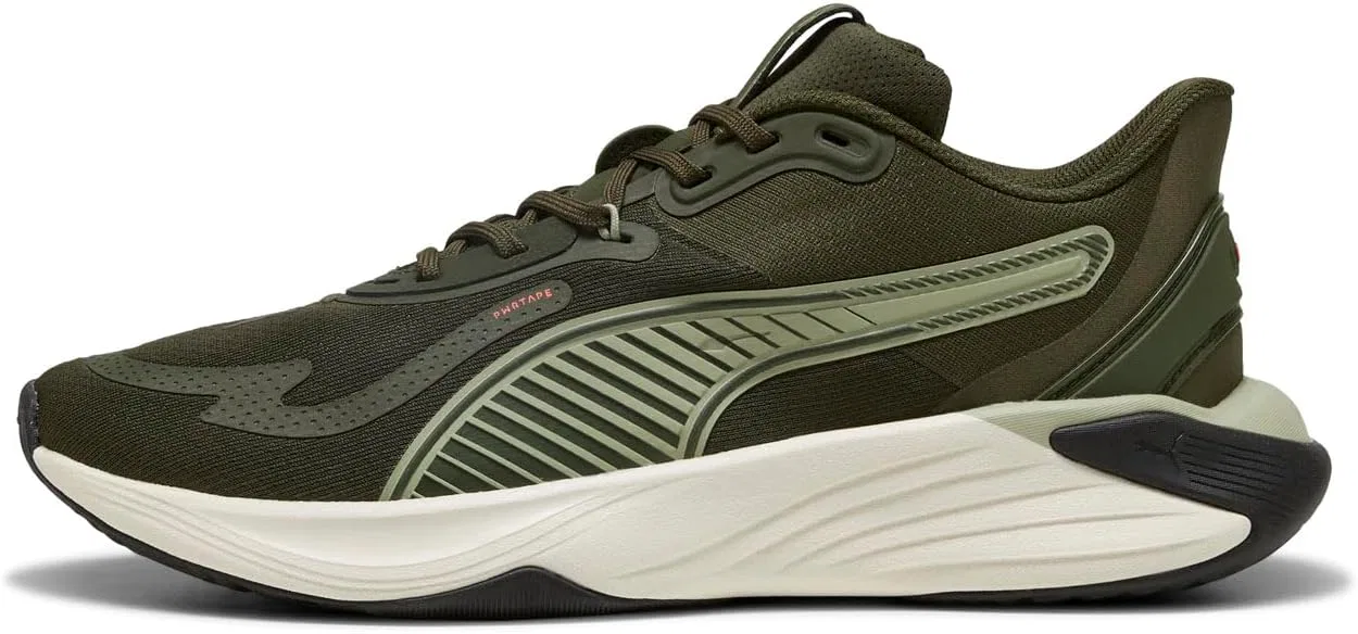 Кроссовки PUMA Adult PWR Hybrid Training Shoes, Dark Olive Lux Army Glowing Red Warm White
